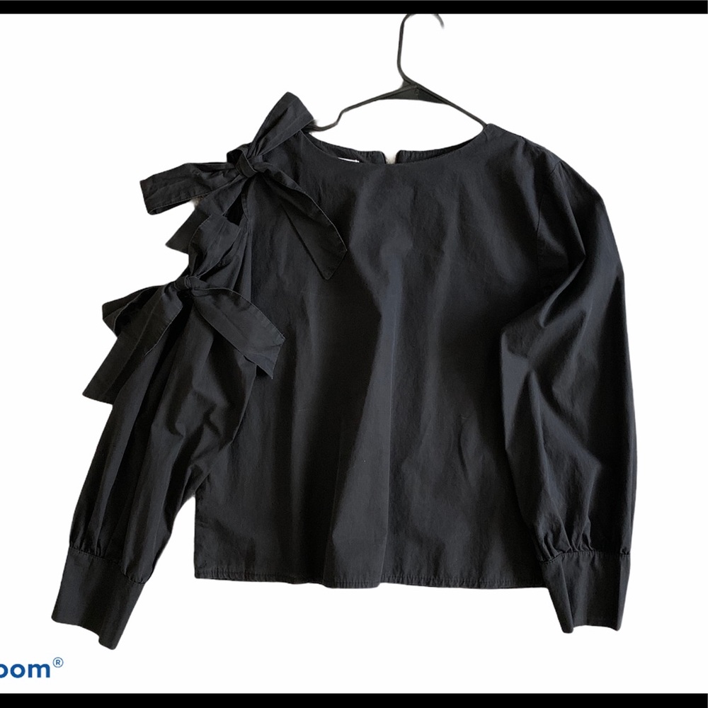 Black blouse with ribbons